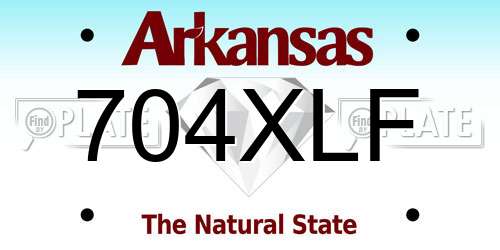 704XLF Arkansas License Plate