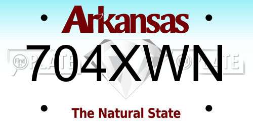 704XWN Arkansas License Plate