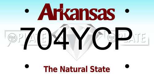 704YCP Arkansas License Plate