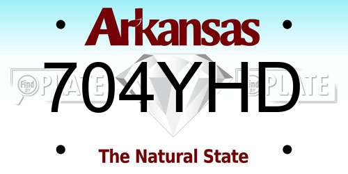 704YHD Arkansas License Plate