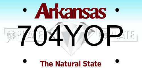 704YOP Arkansas License Plate