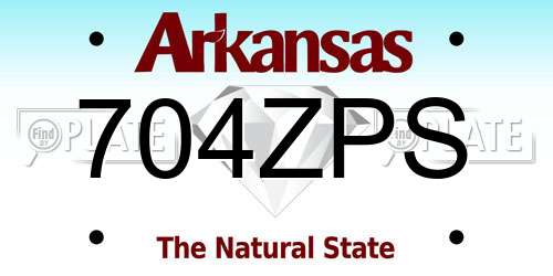 704ZPS Arkansas License Plate