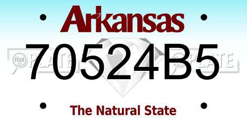 70524B5 Arkansas License Plate