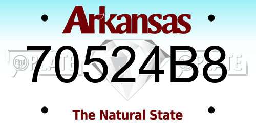 70524B8 Arkansas License Plate