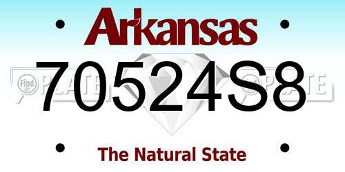 70524S8 Arkansas License Plate