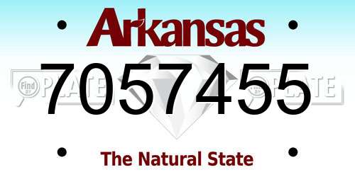 7057455 Arkansas License Plate