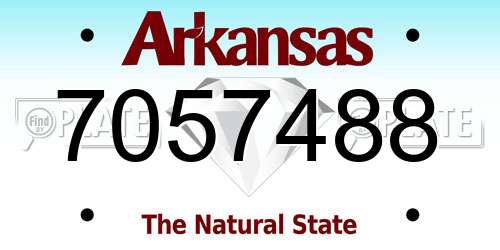 7057488 Arkansas License Plate