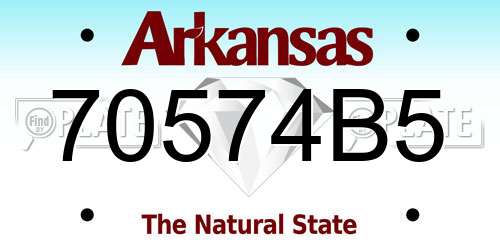70574B5 Arkansas License Plate
