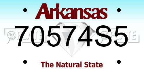 70574S5 Arkansas License Plate