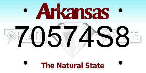 70574S8 Arkansas License Plate