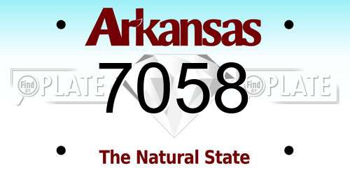 7058 Arkansas License Plate