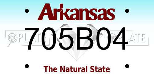 705B04 Arkansas License Plate