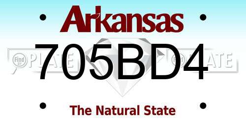 705BD4 Arkansas License Plate