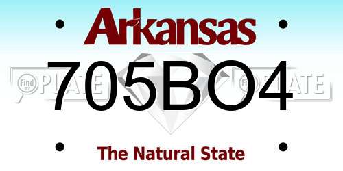 705BO4 Arkansas License Plate