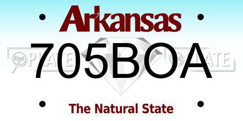 705BOA Arkansas License Plate