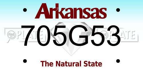 705G53 Arkansas License Plate