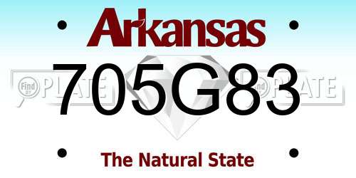 705G83 Arkansas License Plate