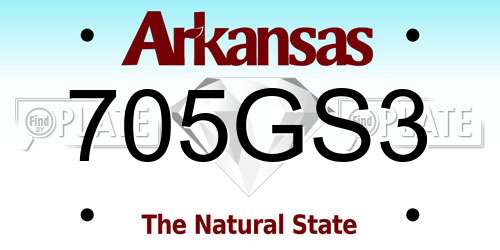 705GS3 Arkansas License Plate