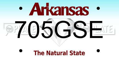 705GSE Arkansas License Plate
