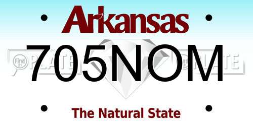 705NOM Arkansas License Plate