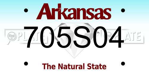 705S04 Arkansas License Plate