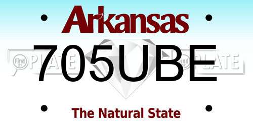 705UBE Arkansas License Plate