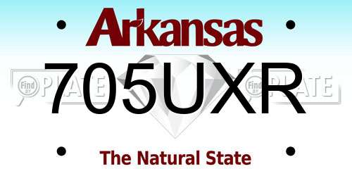 705UXR Arkansas License Plate