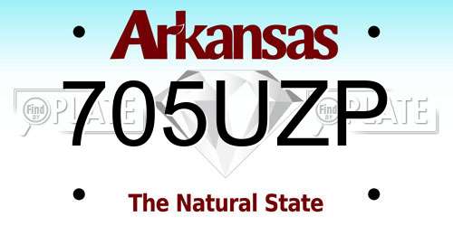 705UZP Arkansas License Plate