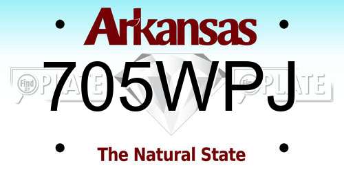 705WPJ Arkansas License Plate