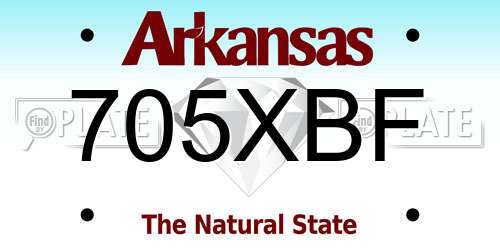 705XBF Arkansas License Plate