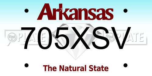 705XSV Arkansas License Plate