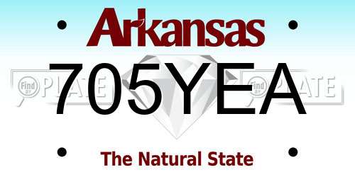 705YEA Arkansas License Plate