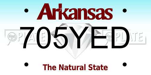 705YED Arkansas License Plate