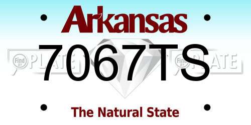 7067TS Arkansas License Plate