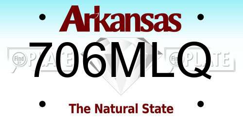 706MLQ Arkansas License Plate