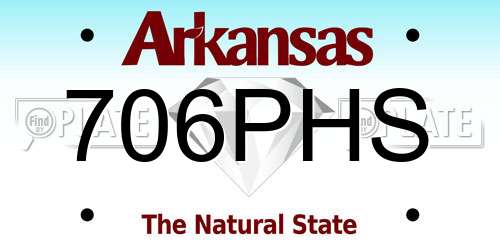 706PHS Arkansas License Plate