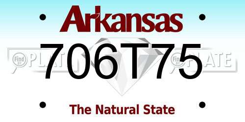 706T75 Arkansas License Plate