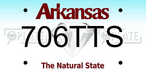 706TTS Arkansas License Plate