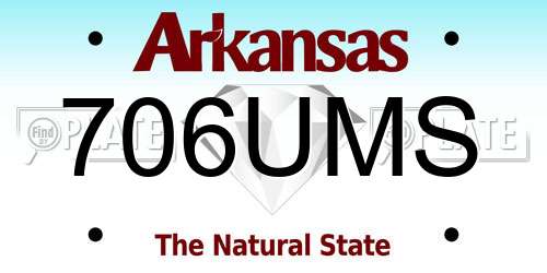 706UMS Arkansas License Plate