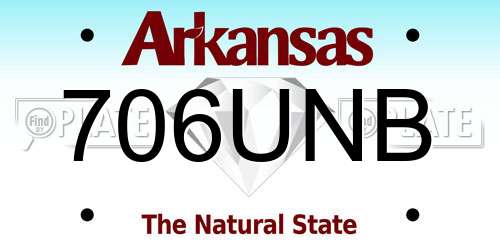706UNB Arkansas License Plate