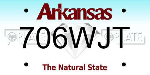 706WJT Arkansas License Plate
