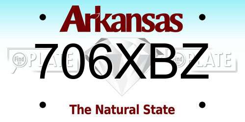 706XBZ Arkansas License Plate