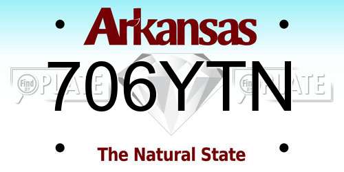 706YTN Arkansas License Plate
