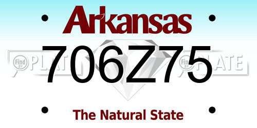 706Z75 Arkansas License Plate