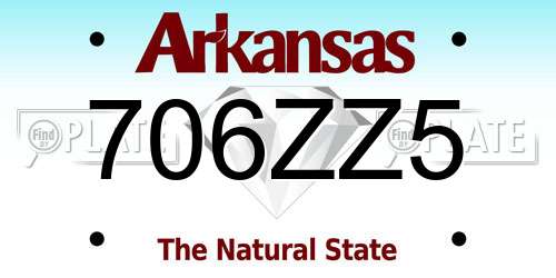 706ZZ5 Arkansas License Plate