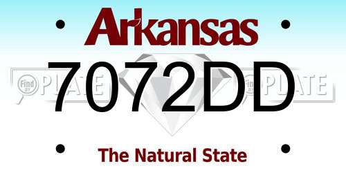 7072DD Arkansas License Plate