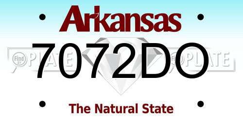 7072DO Arkansas License Plate