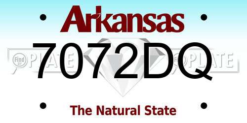 7072DQ Arkansas License Plate