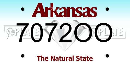 7072OO Arkansas License Plate