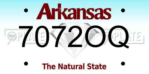 7072OQ Arkansas License Plate
